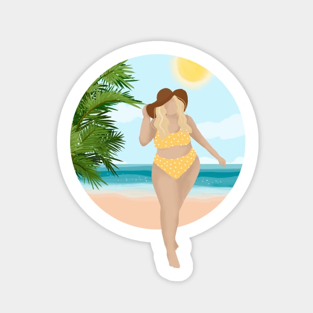 Beach Girl 7, Summertime illustration Sticker by gusstvaraonica